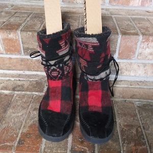 Madden Girl Buffalo Plaid Booties Size 9 1/2
